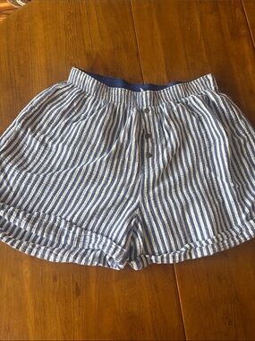 Intimately by Free Peopme Striped Blue & White Women's Pajama Boxer Shorts